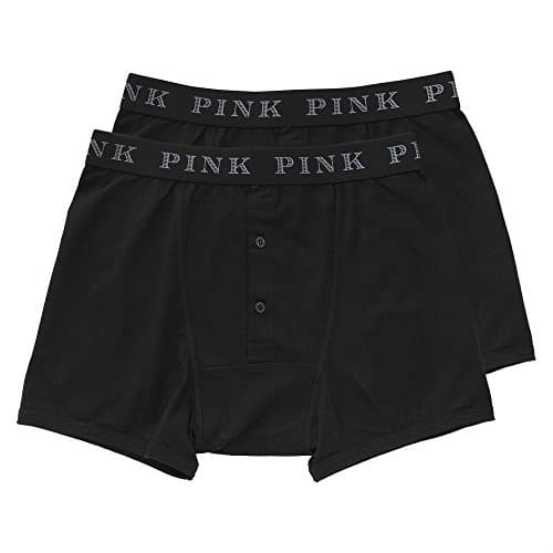 Thomas Pink 2-Pack Baker Men's Button-Fly Boxer Trunks, Black Small