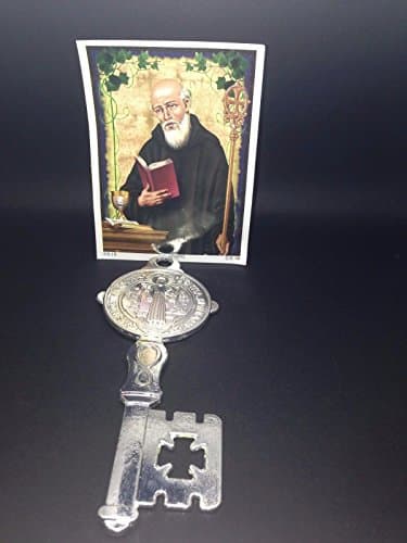 St. Benedict Key Metal Large 5" Silver Tone Llave de San Benito