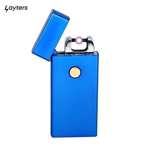 Windproof Fireball Electric Arc Lighter USB Rechargeable Atomic Electric Lighter (Blue)