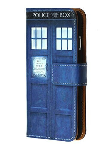 iPhone 6s Plus Wallet Case, CASEVEREST Leather Slim Book Wallet Case with Cash Card Slots Flip Cover & Kickstand Folio Cover Tardis Blue Police Call Box Pattern Pouch for iPhone 6 Plus Doctor Who