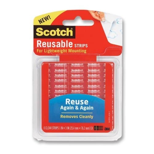 Scotch Restickable Strips, 1 x 3 Inches, 6 Strips, 4-PACK