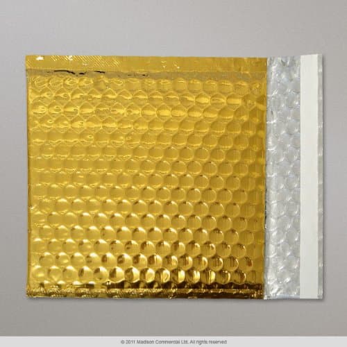Single Gold Metallic Bubble Wrap Lined Padded Mailing Gift Envelope/Bag CD Size
