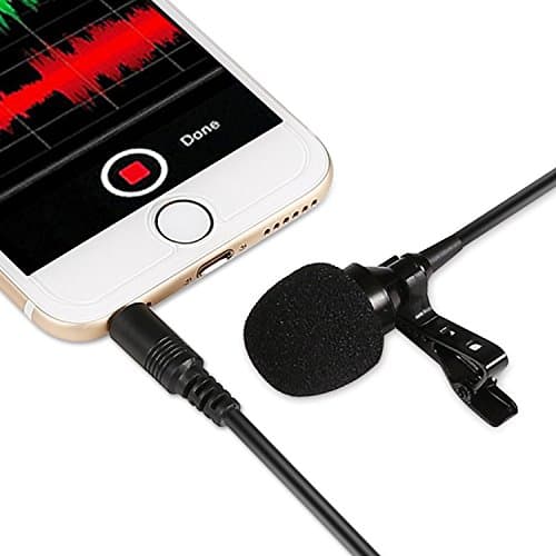 SuperDaze Lapel Microphone with Easy Clip On System Professional Grade Lavalier Perfect for Recording YouTube, Interview, Video Conference