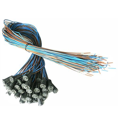 ELEDISON G4 Socket Connector Cable with 50cm Wire for Quartz Bulbs,Halogen Lights,LED Lights,Crystal Lights,Grille Lights, Bay Lights, LED Ceiling Lights (50pcs)