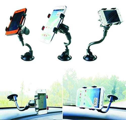 Amaz247 Windshield Universal Smartphone Car Mount Holder Cradle for iPhone 6, 6 Plus, 6S, Edge 5S SE Samsung Galaxy S5, 4, 3, S7, 6 Edge Plus, Note 5, 4, 3 & other Smartphones