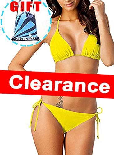 2019 Two Piece Swimsuits Triangle Tie Side Bikini Sets Athletic Swimwear Top with Bottom
