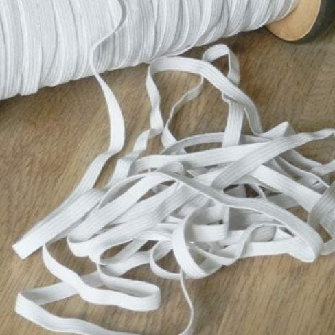 Flat Elastic (White, 6mm (1/4") x 10mtrs)