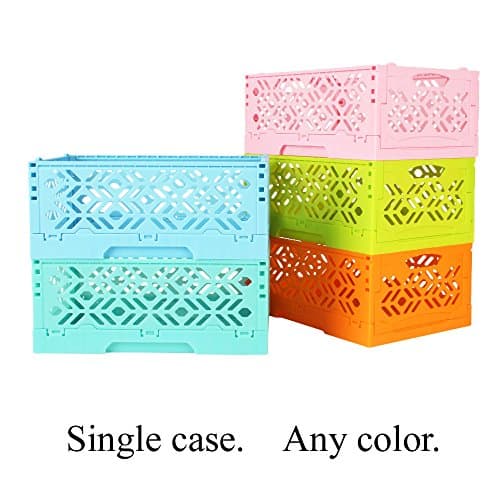 Foldable Storage Organizer Box Tier Stackable Carved Hollow Desk Tray desk Storage box for Space display, Wardrobe collection 1 PCS (pink color)