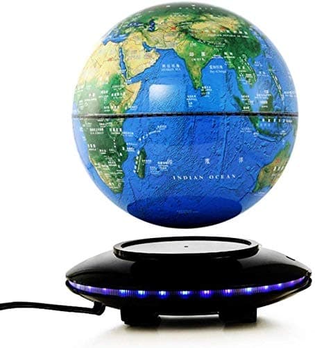 Mnjin explore the world Floating Globe 8-inch Rotating Anti-Gravity Magnetic Levitation Globe with LED Illuminating World Map Desktop Office Home Decoration Children Education