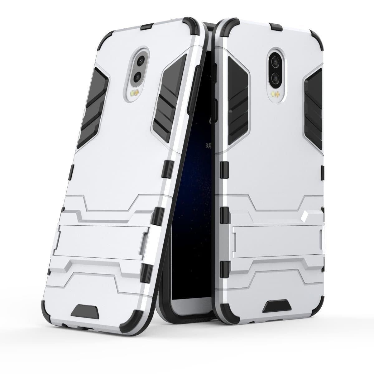 Samsung Galaxy C8 Case, SsHhUu Shock Proof Cover Dual Layer Hybrid Armor Combo Protective Hard Case with Kickstand for Samsung Galaxy C8 2017 (5.5") Silver