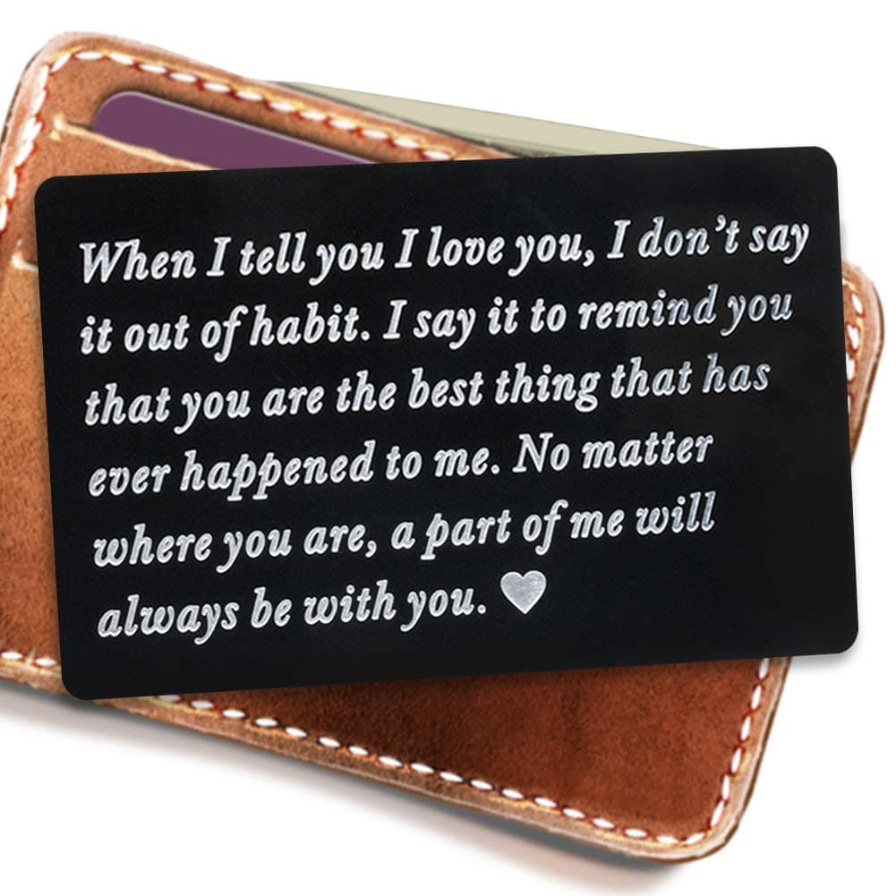 Engraved Wallet Inserts, Permanent Etching Engraving, Anniversary Gifts for Men, Husband Gifts, Boyfriend Gifts