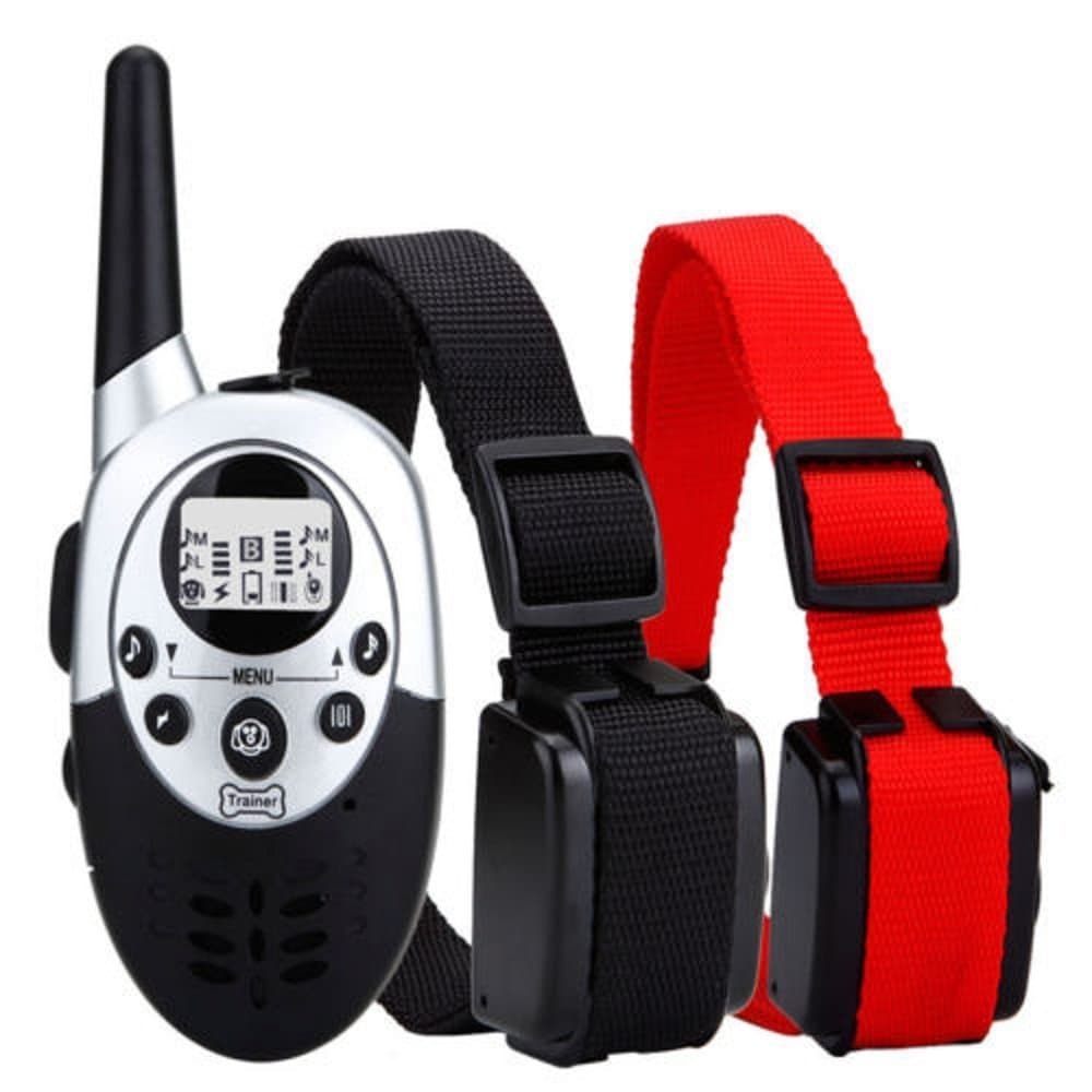 Rain Waterproof Remote Control Rechargeable Dog Training Collar with Adjustable Shock, Vibration, Sound Stimulations for 2 Dogs