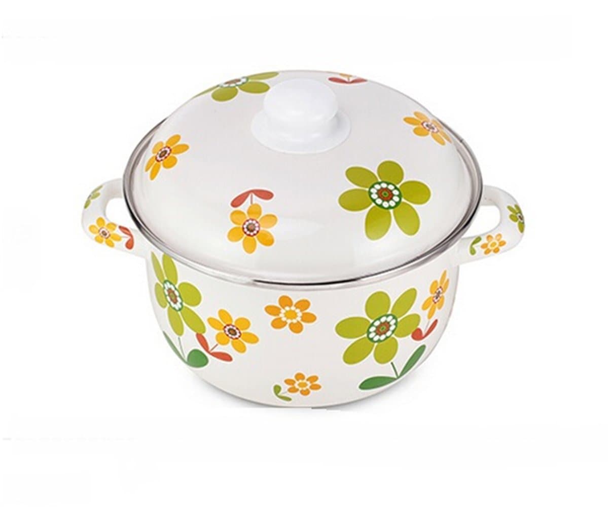 HEJ Little Flowers Pattern Nonstick Dutch Oven,7-Quart