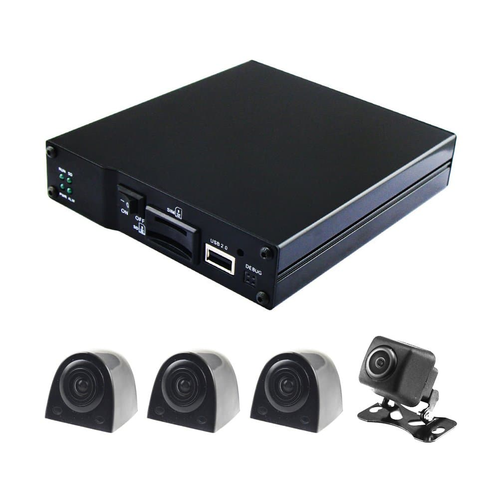 SoloSafety C8 Mobile DVR Kit with 4 Channel AHD 720P 3G 4G GPS WiFi Remote Controll Vehicle Reverse Image SD Mobile DVR S841 + 4 AHD Waterproof Vehicle Cameras(Edition:3G+GPS+WiFi)