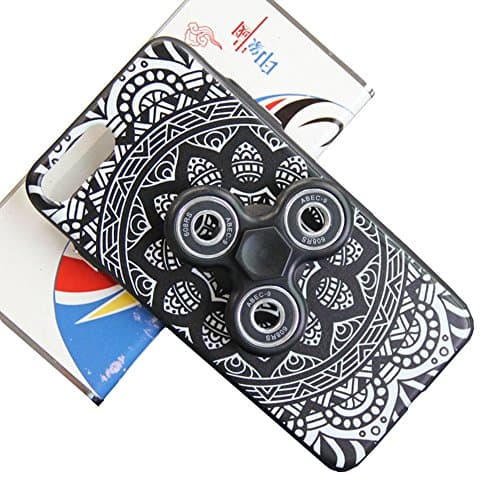 Lodoicea Removable Fidget Spinner Finger Mobile Phone Case For iPhone 7/7 Plus Protective Cover Hand Spinner Case(Black i7 Plus)