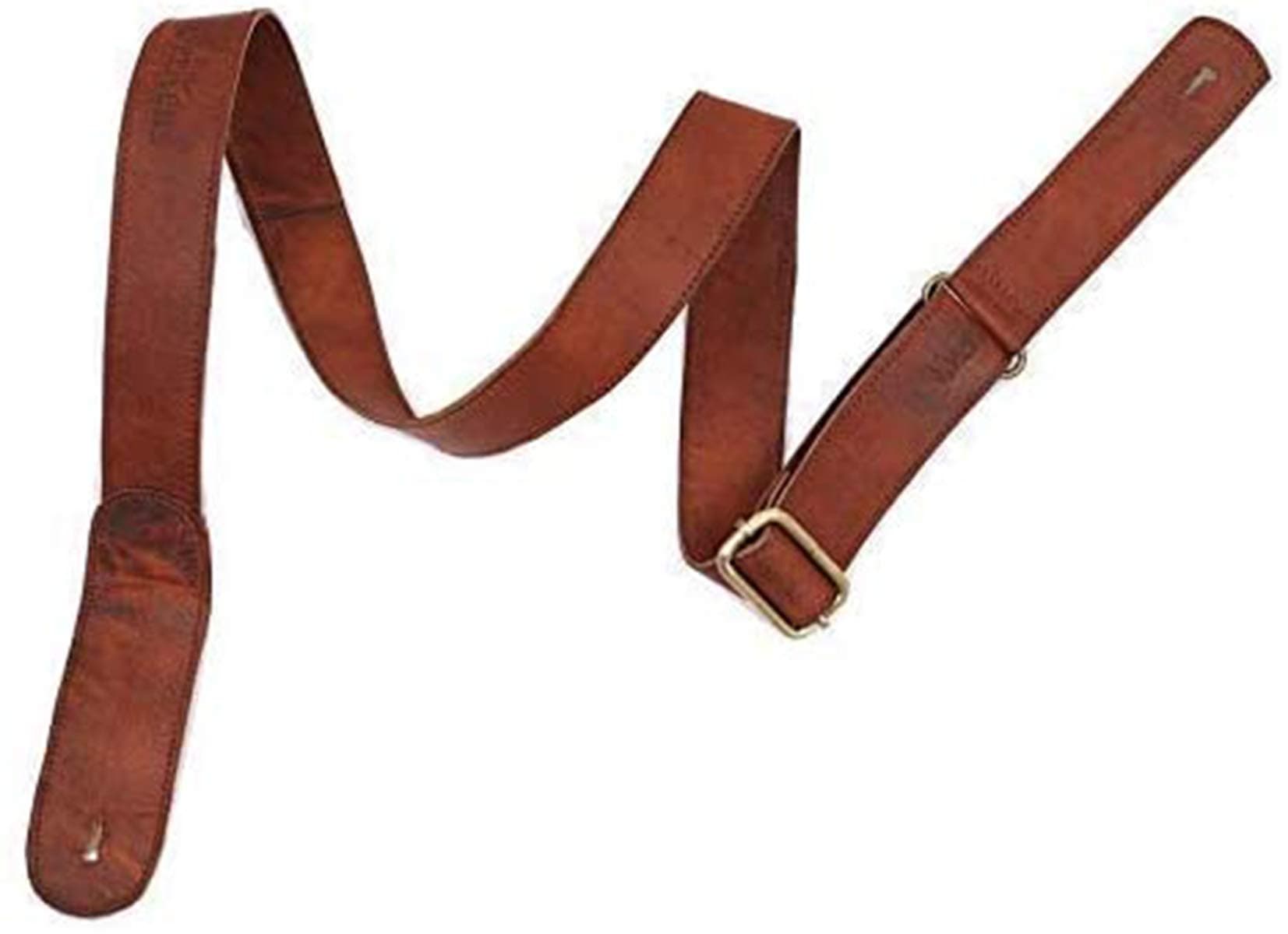 Genuine Leather Adjustable Mandolin,Ukulele Strap Belt, Soft Feel Comfortable Grip Slim Design - Brown - 1.40" inch Wide