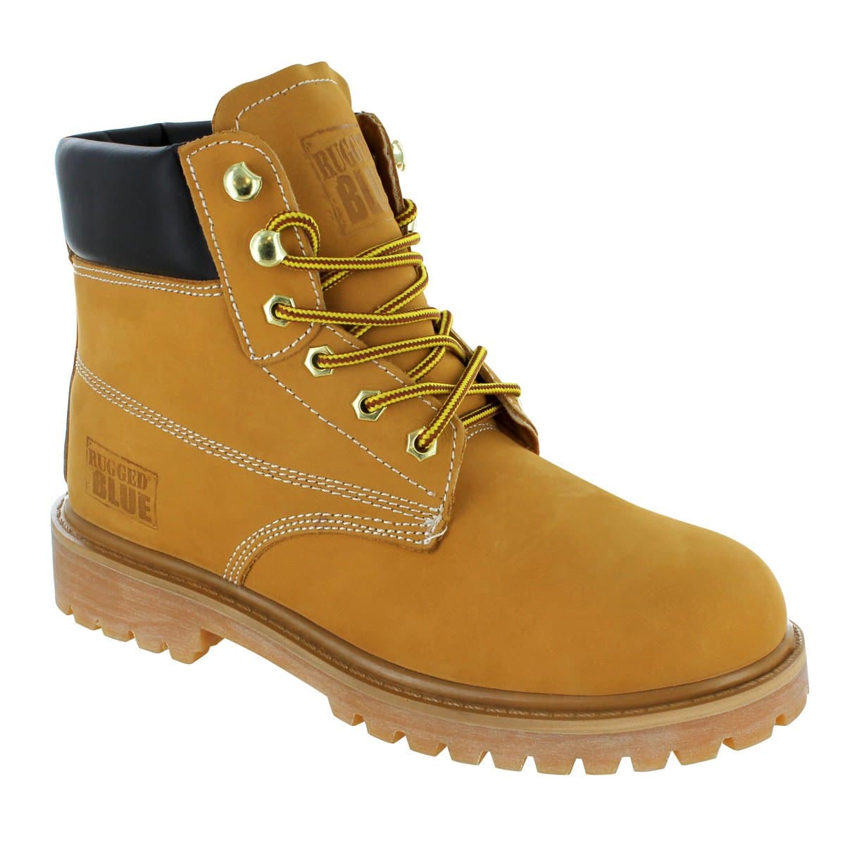 Rugged Blue Original Steel Toe Work Boots - Tan