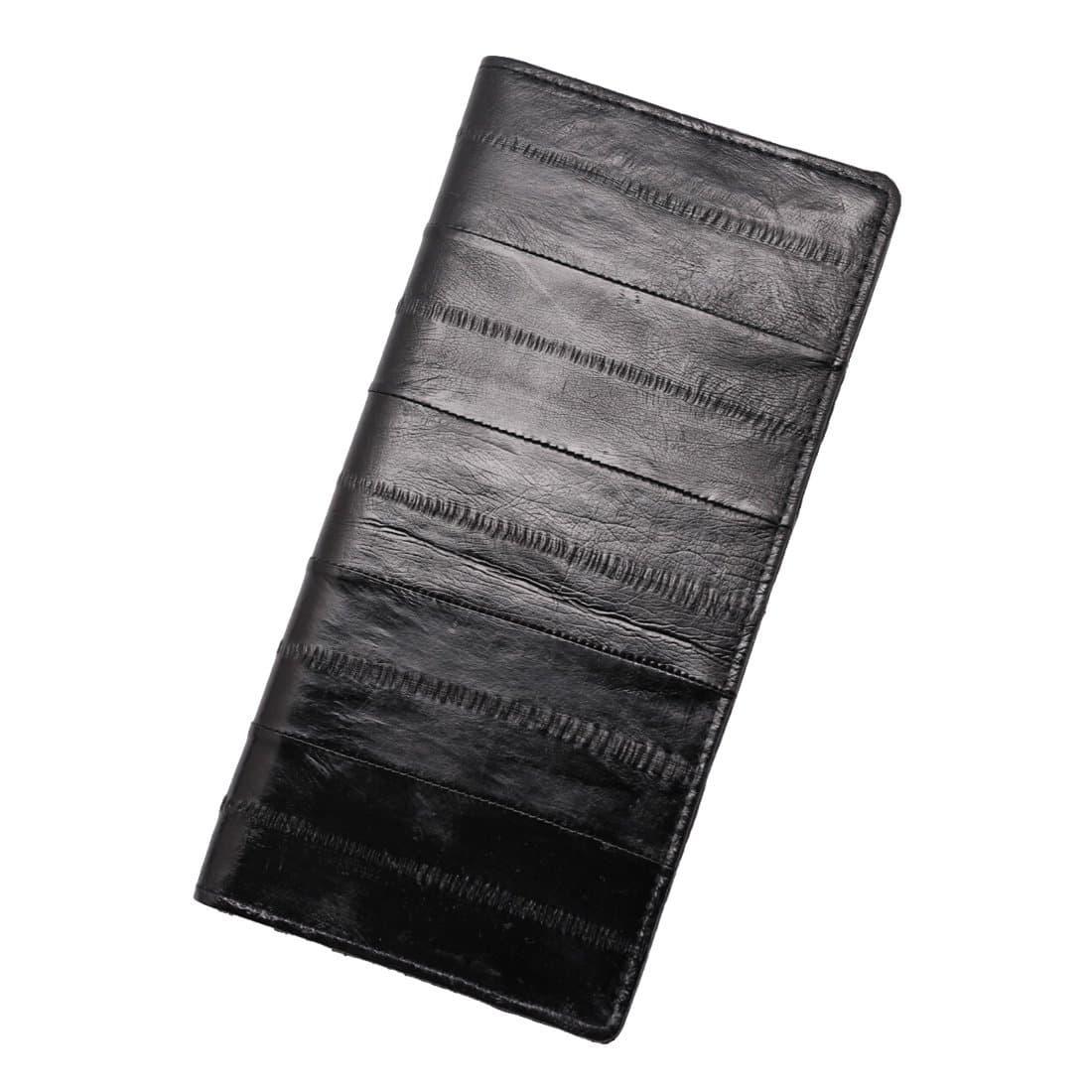 Vidlea Genuine Eel Skin Wallet Basic Long Slim Fold Wallet Credit Card Holder Coin Purse