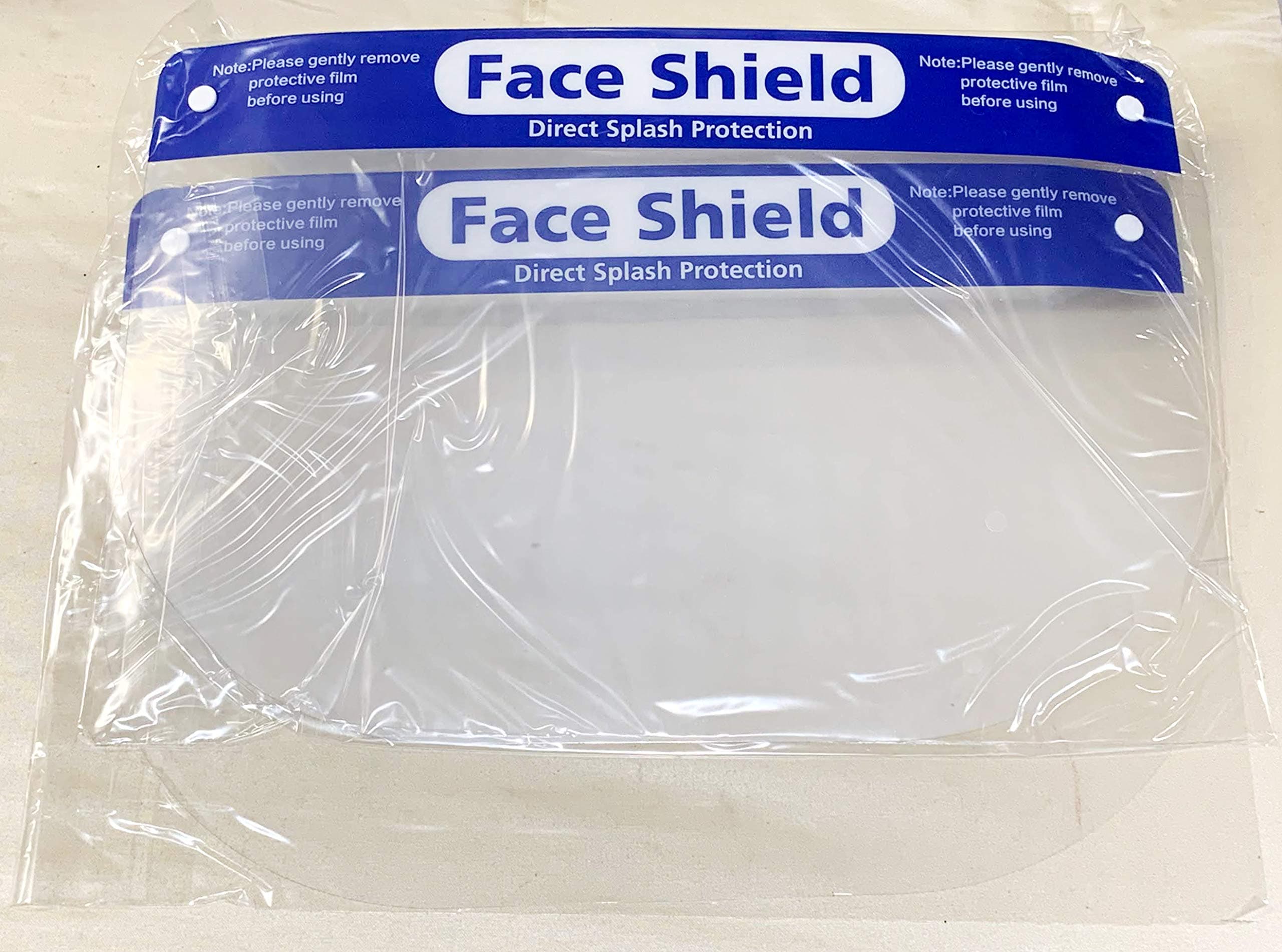 eInc Safety Full Face Shield with Elastic Strip, Transparent Full Face Protective Visor with Eye & Head Protection, Anti-Splash Facial Cover for Women Men Adult (2 Packs)
