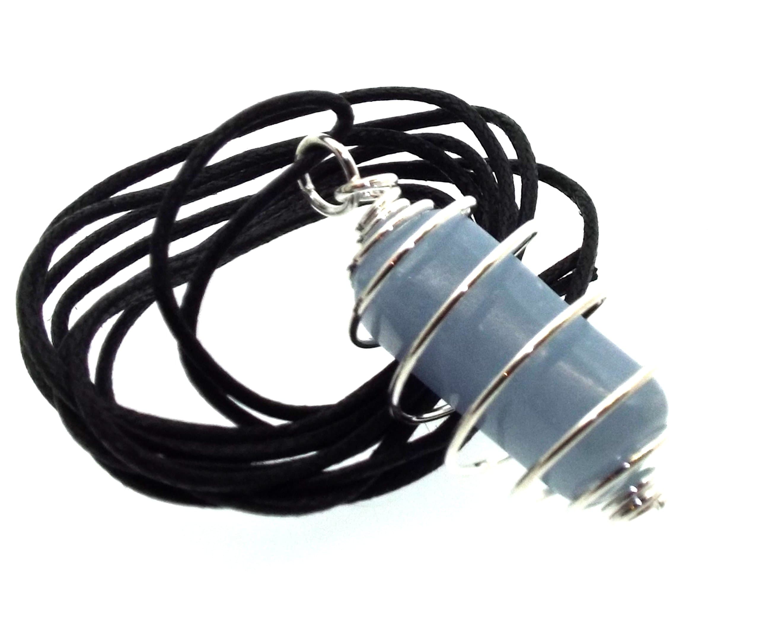Small Angelite Gemstone Spiral Pendant