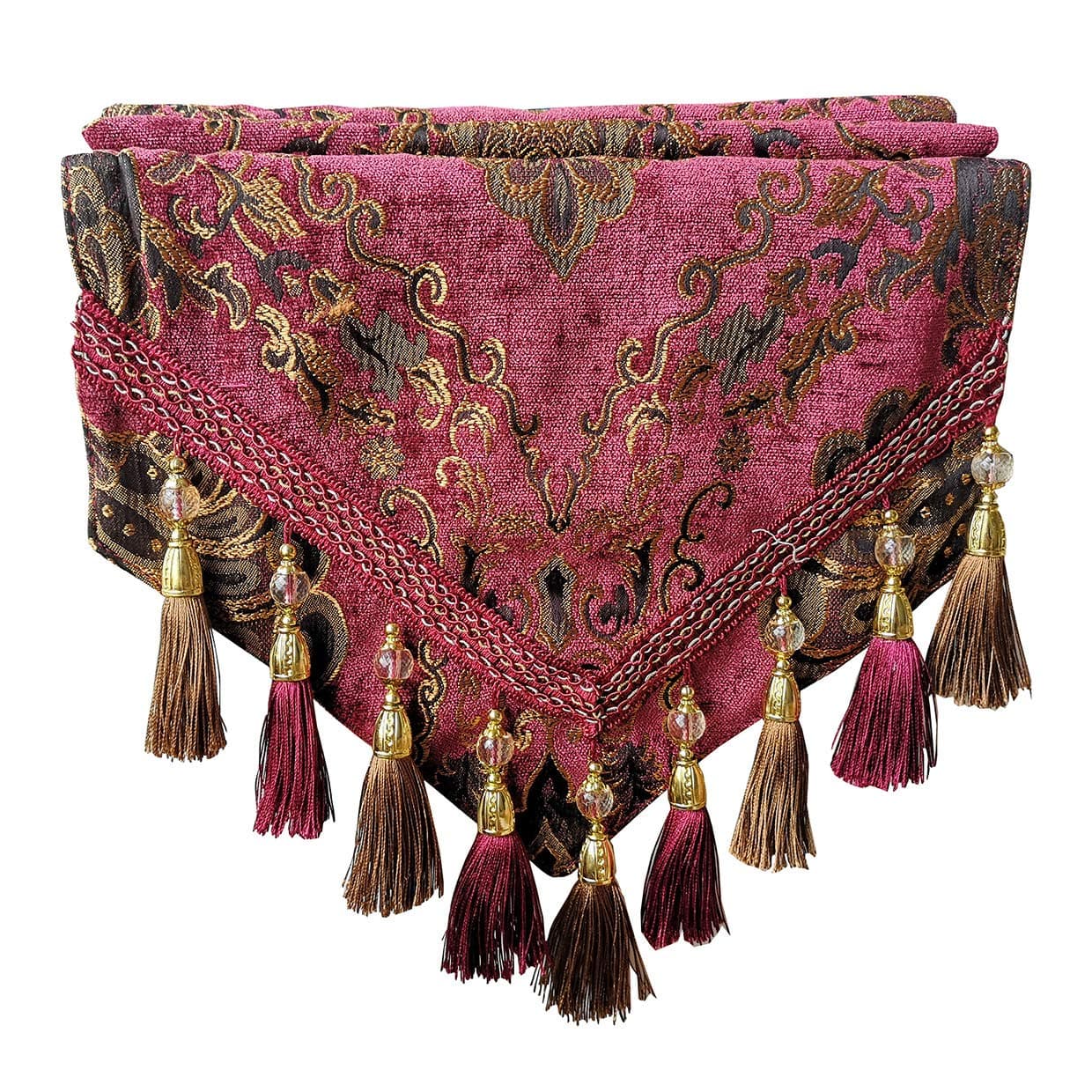 HomeyHo Luxury Table Runner Jacquard for Wedding Reception Table Runner Outdoor Tasseled Table Runner Pattern Coffee Table Runner for Living Room, 13 x 83 Inch