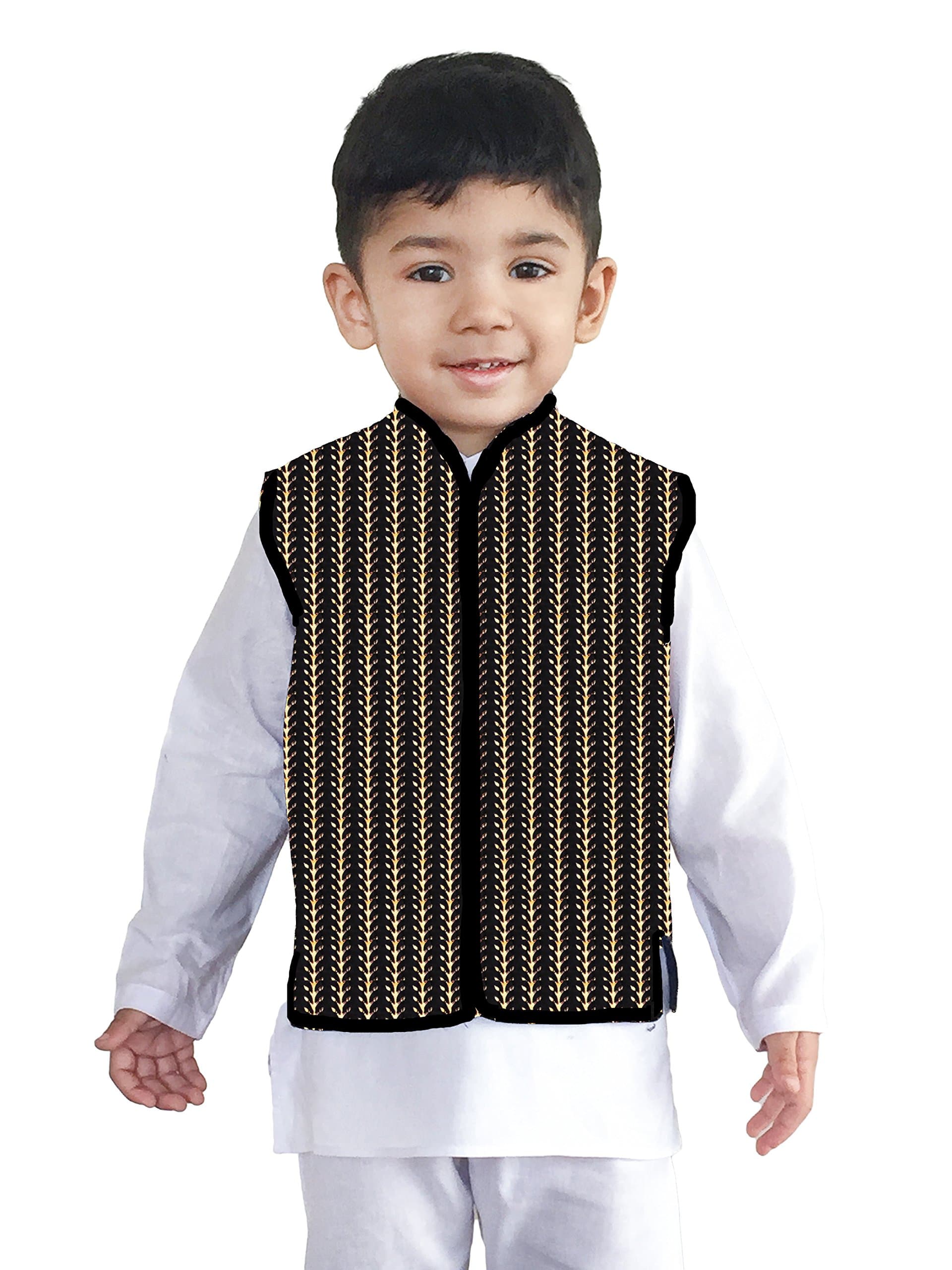 Flawnt White Kurta Pajama and Printed Double Sided Outer wear Jacket