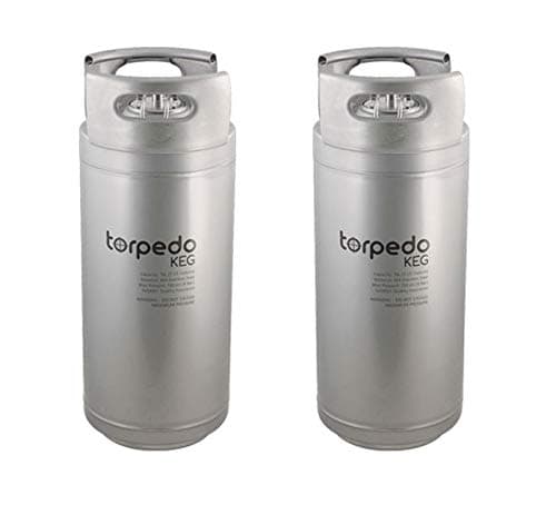 TORPEDO KEGS 2 PACK 5 GALLON STACKABLE STAINLESS BALL LOCK CORNY TYPE SODA OR BEER KEGS