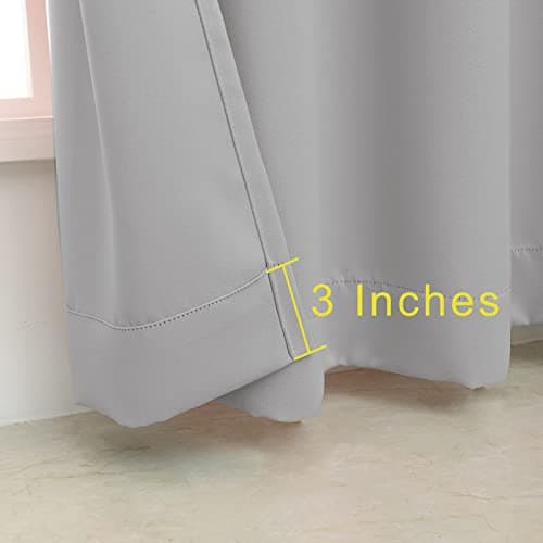 Pickluc Grommet Blackout Curtains 84 Inches Long 2 Panels, Thermal Insulated Drapes for Bedroom, Noise Reduction, Privacy Protection, Light Grey, 52" Wide x 84" Length