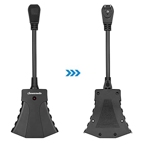 DEWENWILS Outdoor Remote Control Outlet, Wireless Remote Outlet Power Switch, Weatherproof 15 A Heavy Duty Electrical Plug, 3 Grounded Outlets for String Lights, 100Ft Range, UL Listed