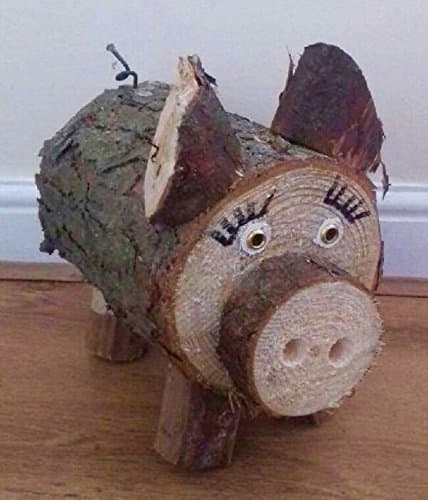 wooden garden ornaments- made with large solid logs