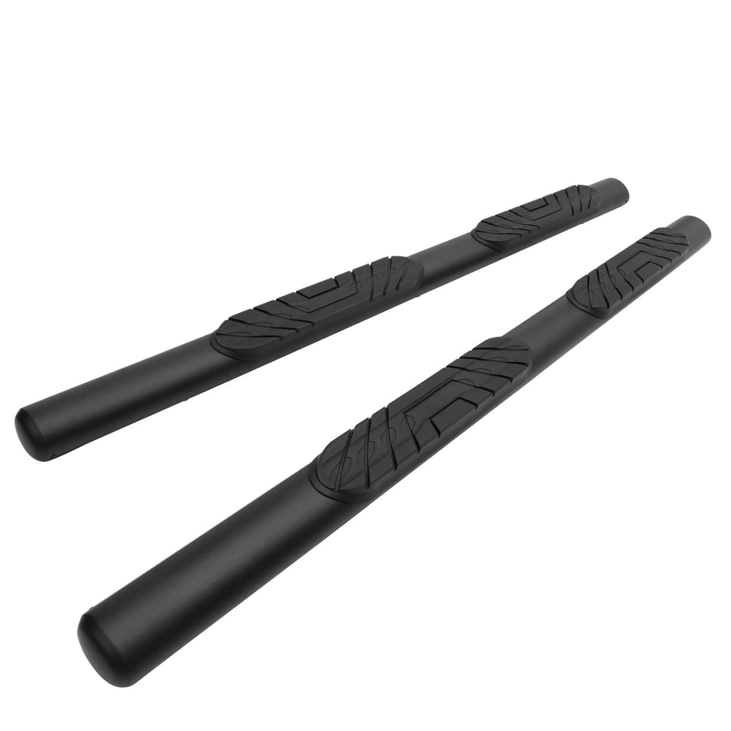 TAC 4" Side Steps Compatible with 2019-2025 Chevy Silverado/GMC Sierra 1500 | 2020-2025 Silverado/Sierra 2500/3500 Crew Cab Truck Pickup Oval Texture Black Side Bars Step Rails Running Boards