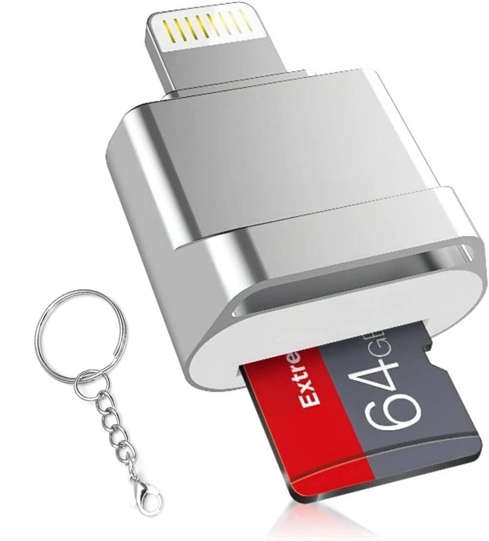 YARDHOBI Micro SD Card Reader for iPhone iPad, Lightning to Micro SD/TF Card Reader Viewer Adapter Memory Card Reading for iPhone 13/12/Pro/11/X/XR/Max/8 Support iOS 13 and exFAT and FAT32