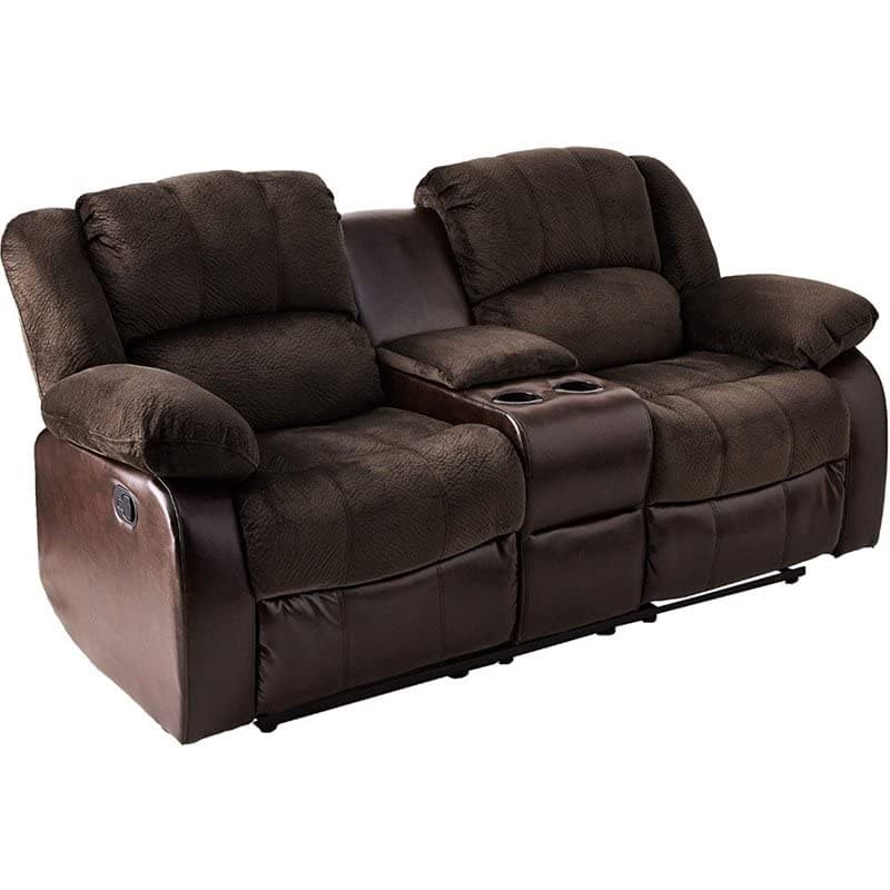 NHI Express Aiden Motion Loveseat & Console (1 Pack), Peat