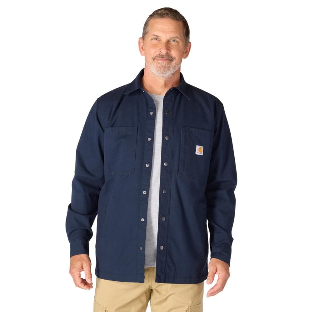 Carhartt Men's Rugged Flex Relaxed Fit Canvas Fleece-Lined Shirt Jac