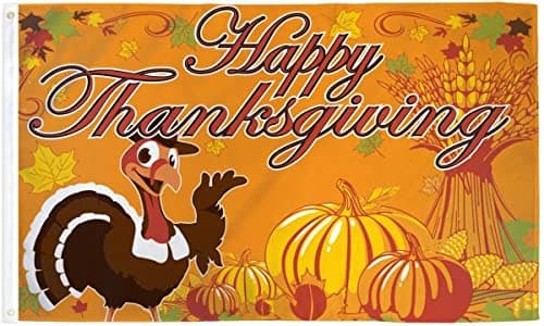 Happy Thanksgiving (Turkey) polyester Flag 3x5 ft