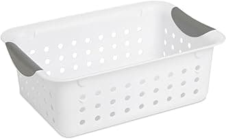Sterilite 24-Pack Ultra Basket, Open Plastic Bins, Countertop, Cabinet and Closet Organizer, White, Small