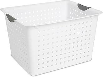 Sterilite 16288006 Deep Ultra Basket, White Basket w/Titanium Inserts, 6-Pack