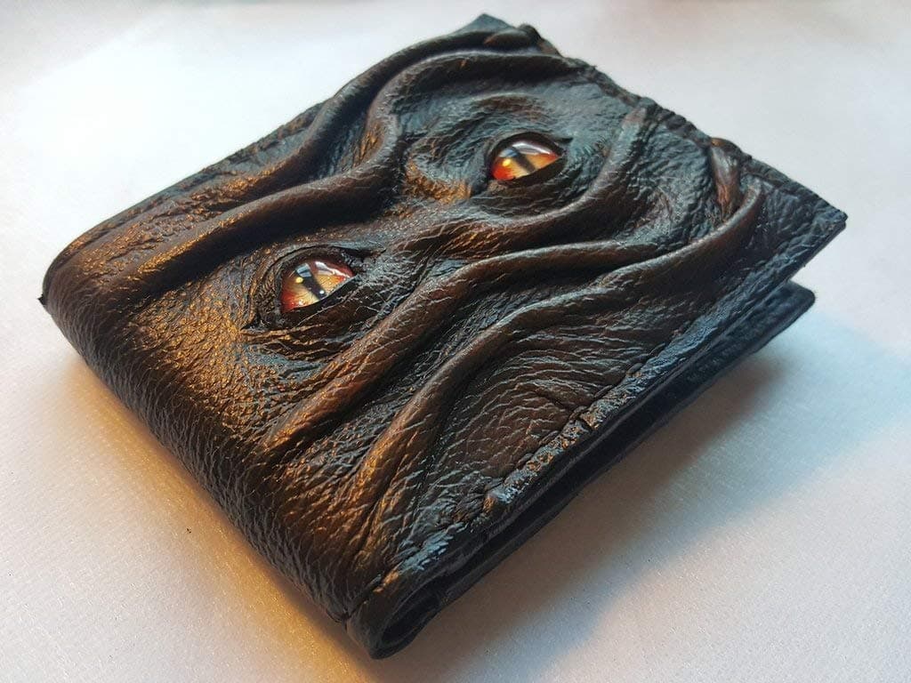 Enderman face inspired leather wallet