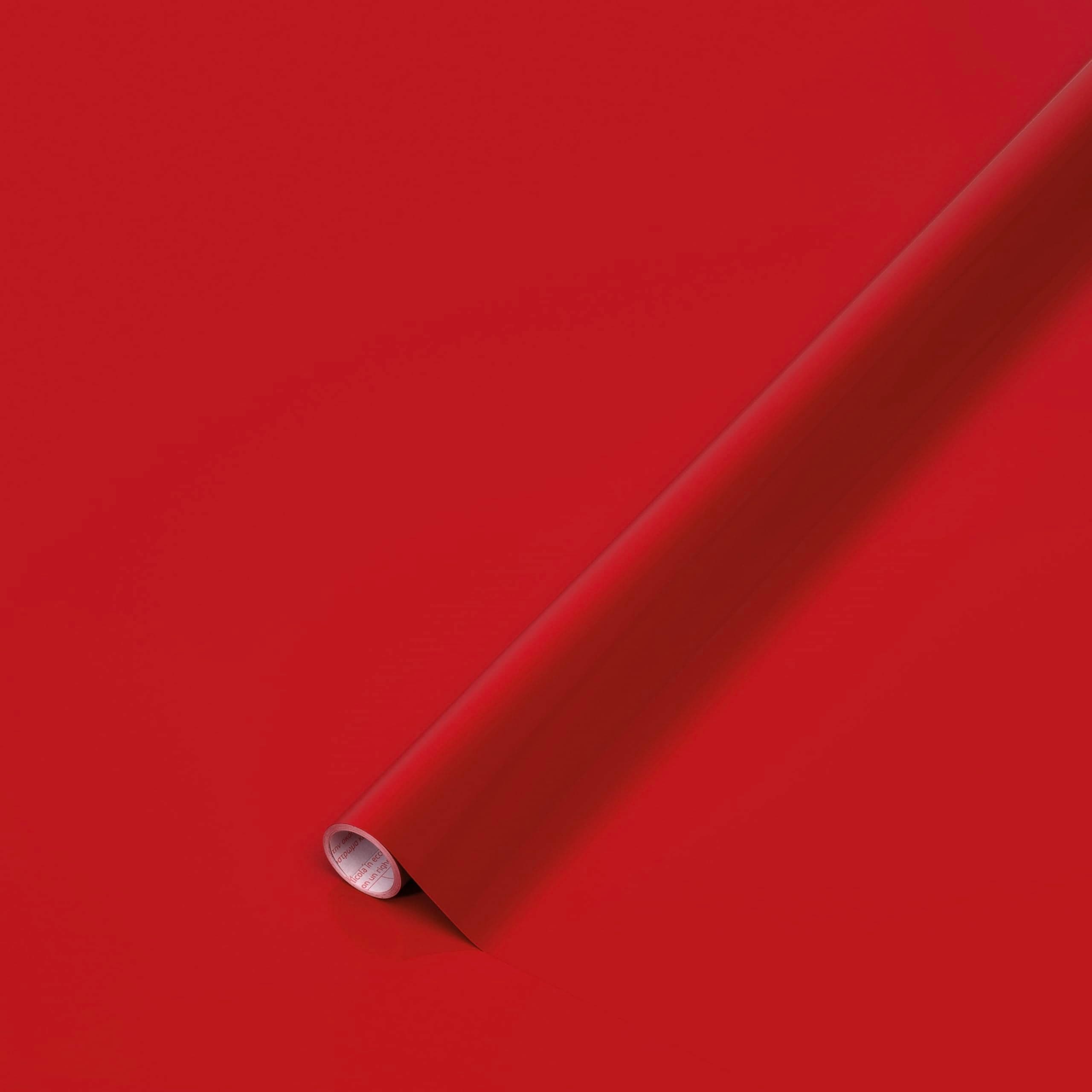 d-c-fix vinyl wrap Signal red gloss plain 45 cm x 2 m - sticky back plastic roll for furniture, kitchen & cupboards - contact paper sticker self adhesive film