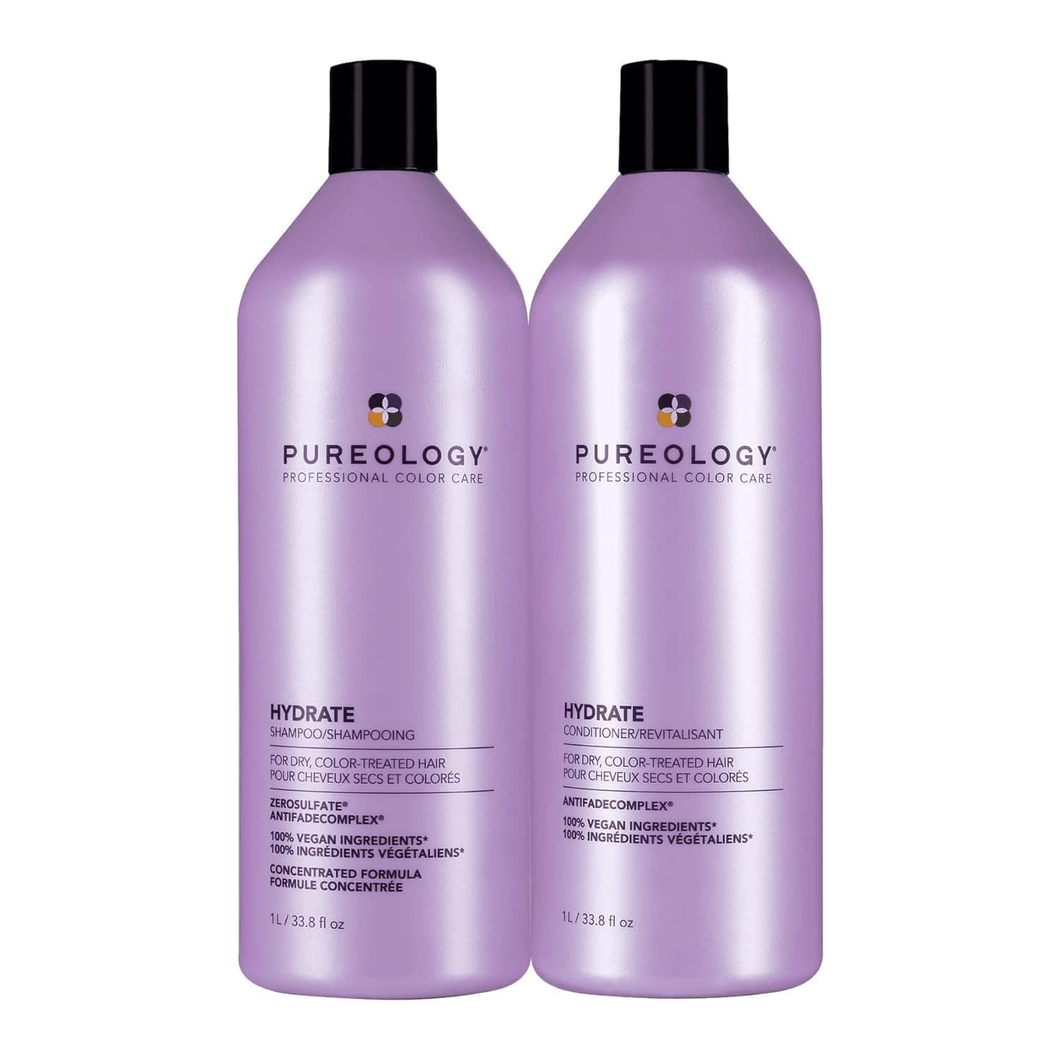Hydrate Moisturising Shampoo and Conditioner Duo Set, For Medium to Thick Dry, Colour Treated Hair, Vegan Formulas, Sulphate Free for a Gentle Cleanse