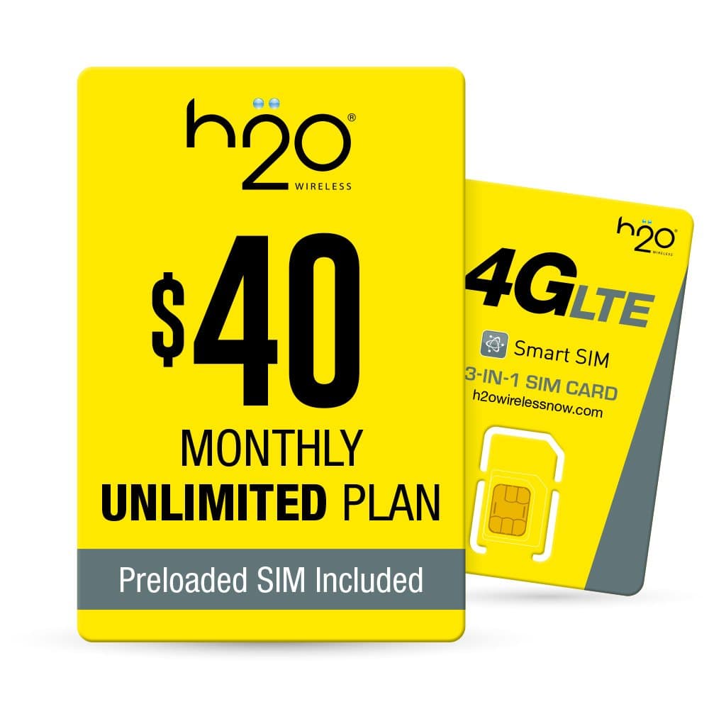 h2o $40/Month Plan - SIM Starter Kit Bundle