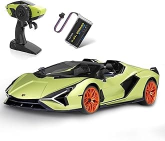 - MIEBELY Lamborghini Remote Control Car, 1:12 Scale Lambo Rc Cars 7.4V 900mAh Officially Licensed 12Km/h Fast Toy Car with Led Light 2.4Ghz Model Car for Adults Boys Girls Birthday Ideas Gift - Green