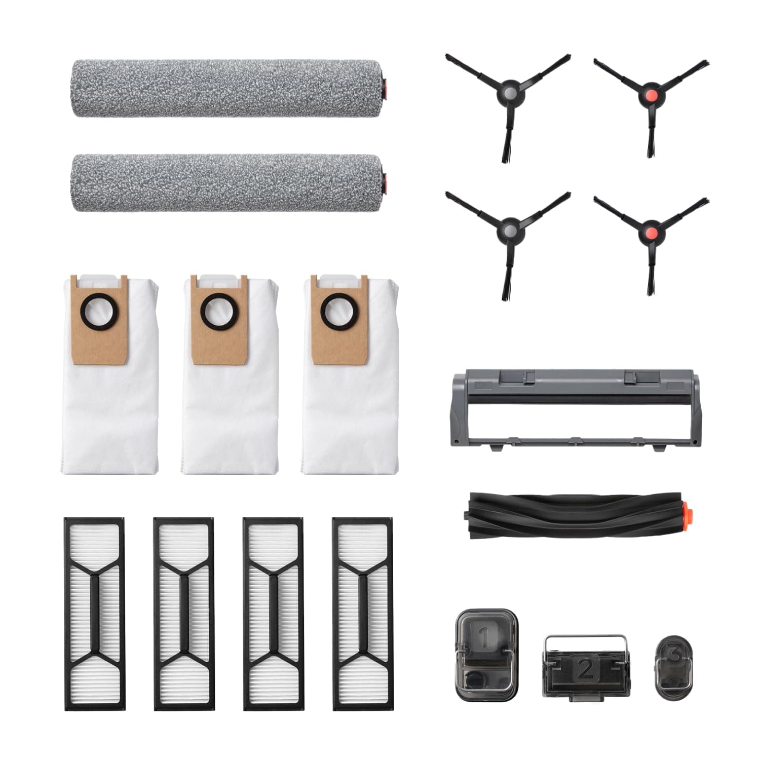 Official Accessory Kit for Omni S1 Pro/S1, 2 Rolling Mops, 4 High-Performance Filters, Dirty Water Reservoir Filter, Rolling Brush & Brush Guard, 3 Dust Bags, and 2 Sets of Side Brushes