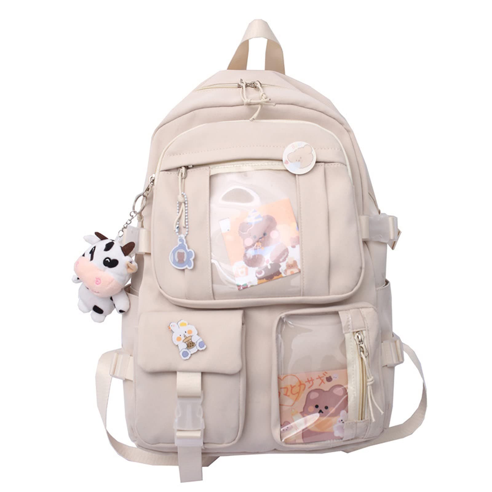 Eagerrich Beige Kawaii Backpack