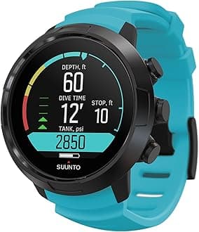 D5 Dive Computer with Color Screen and Exchangeable Straps, Aqua Blue