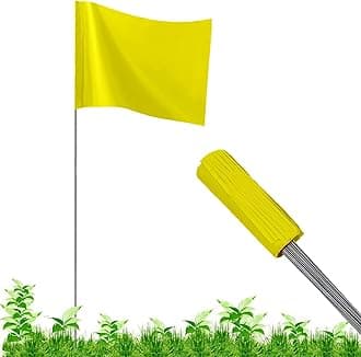 100Pack Yellow Marking Flags, JIZHGRAD 16x4x5 Inch Marker Flags Use for Yard & Lawn, Boundary & Dog Training, Survey & Landscape, Sprinkler & Surveyor, Garden & Construction, High Visibility, Sturdy, Versatile, UV & Weather Resistant