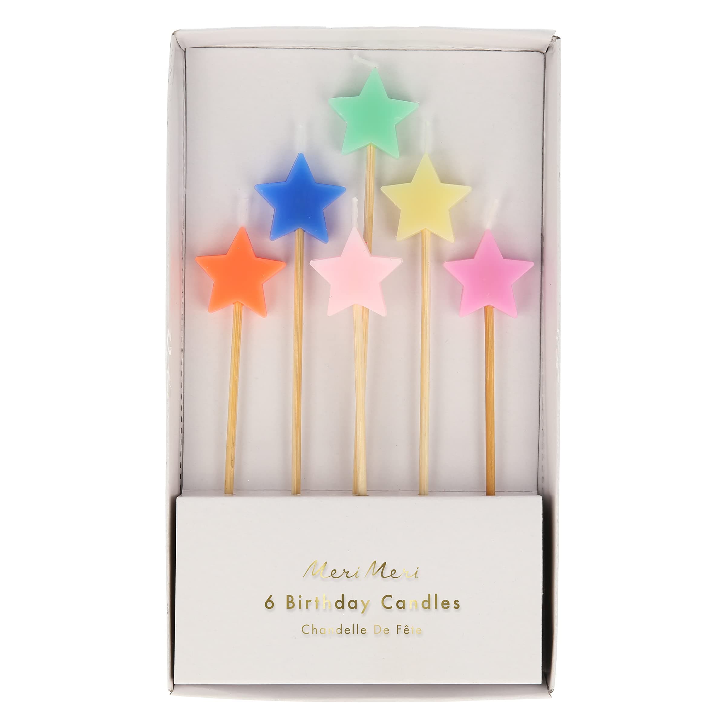 Mixed Star Candles (Pack of 6)