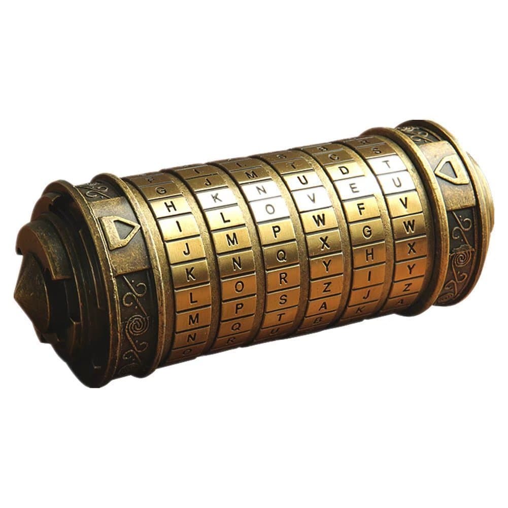 Wophain Da Vinci Code Mini Cryptex Valentine's Day Gifts Creative Retro Birthday Gift Box Cylinder Alphabet Lock Gift Free With Lord of The Rings