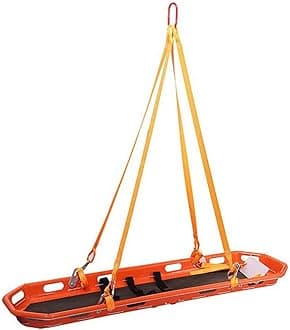 Emergency Air PE Basket Stretcher, Stainless Steel Basket Emergency Stretcher Basket, Hanging Basket Stretcher Spineboard with Accessories, 600pounds Capacity Orange