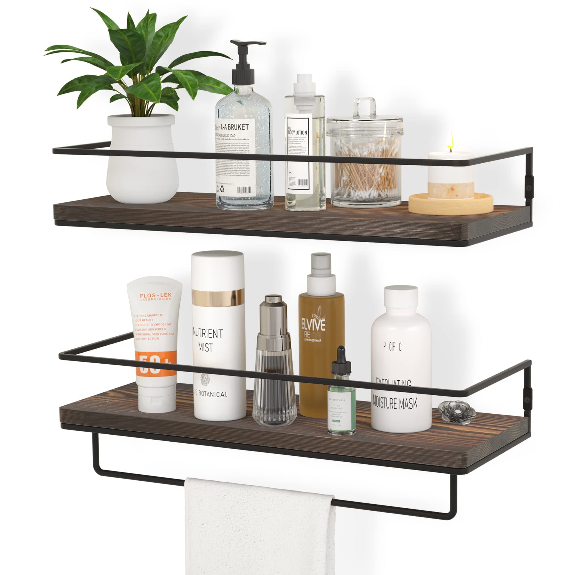 Click Item/Black Bathroom Floating Shelves